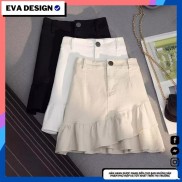 Chân váy ngắn dáng A [Free ship] ,Chân váy kaki phối bèo form đẹp, váy hai lớp ngắn nữ dễ phối đồ